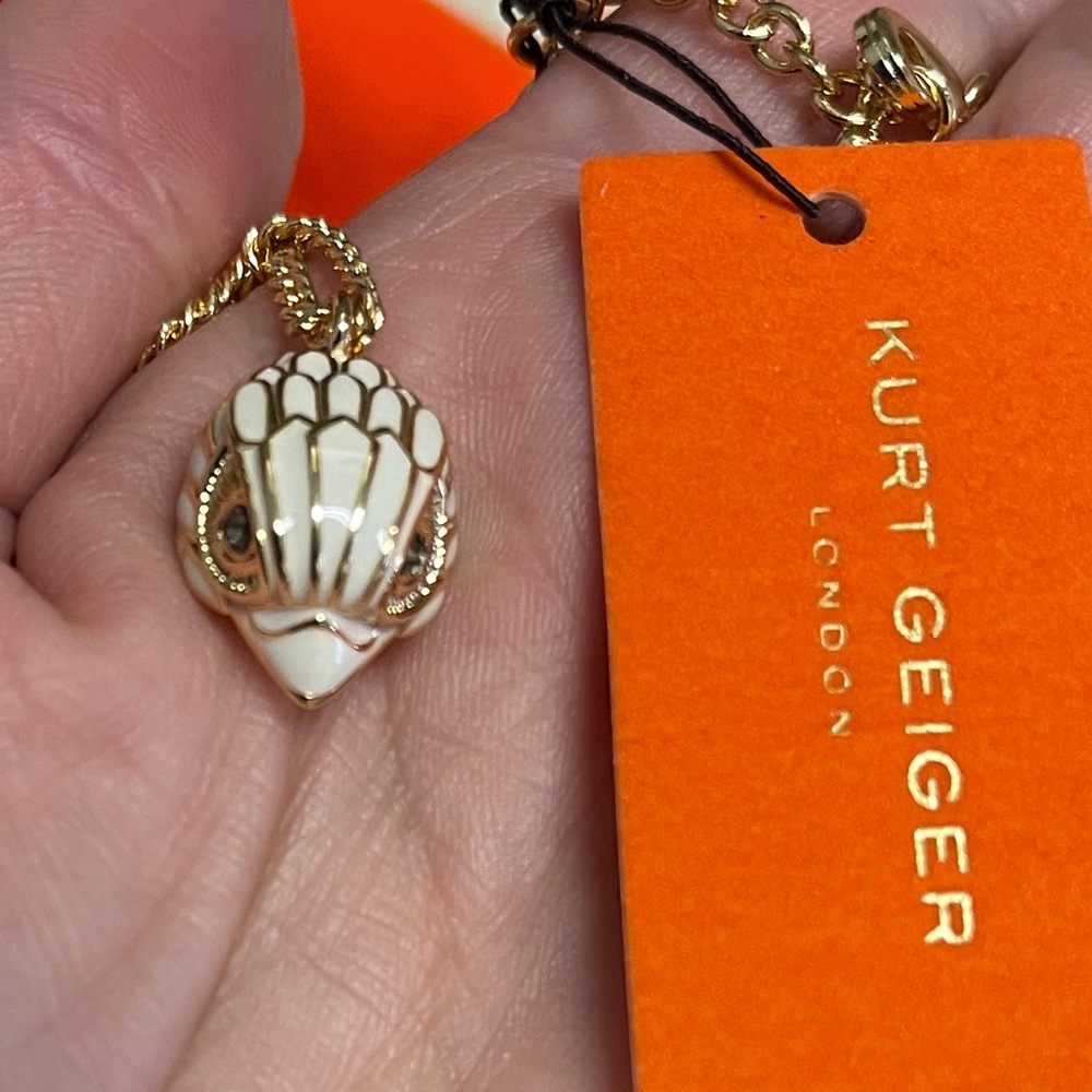 Kurt Geiger NWT Enamel&Gold Plated Eagle Head Necklace & Dust Bag